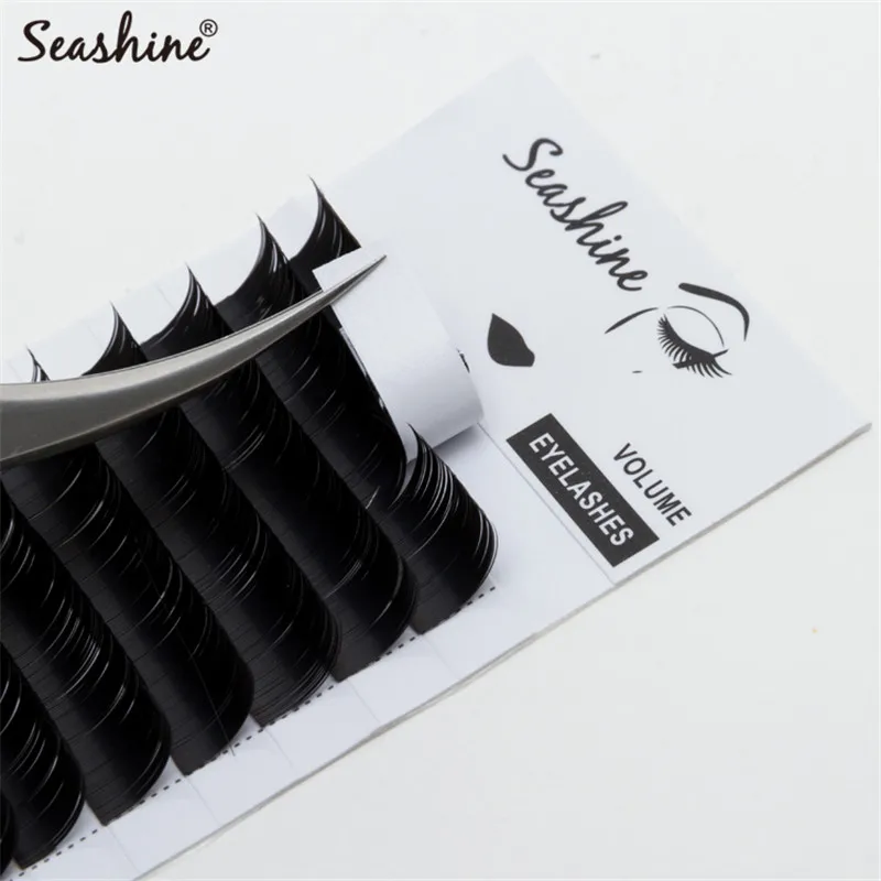 Ресницы Накладные Seashine синтетические L curl 8-15 мм индивидуальные мягкие для