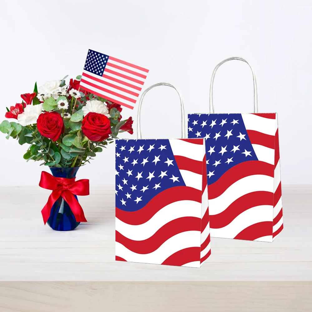 20pcs July 4th Party Gift Bags Candy American Independence Day National Flag Decoration Paper Boxes Packing | Дом и сад