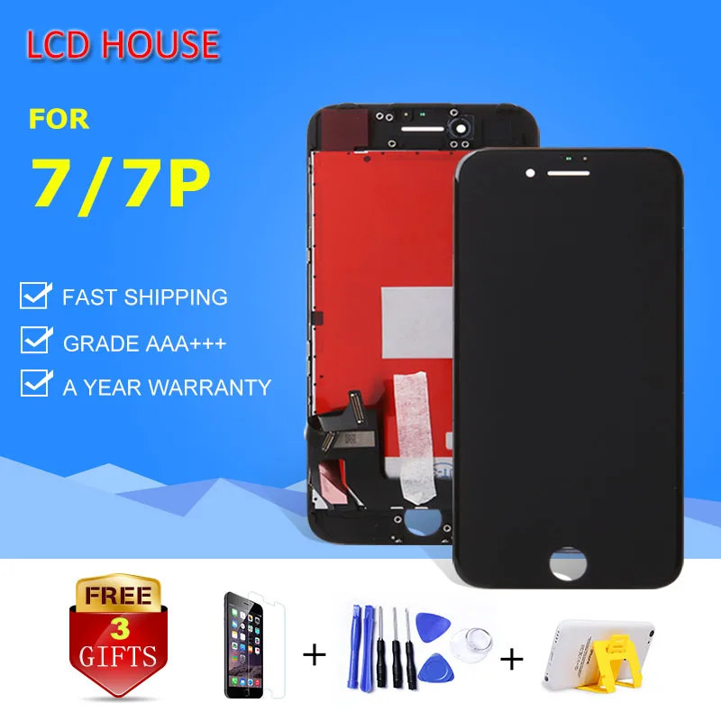 

ЖК-дисплей класса AAA для iPhone 7G 7 Plus, модуль с 3D сенсорным дигитайзером в сборе, сменный ЖК-экран для смартфона 4,7 дюйма 5,5 дюйма, 10 шт.