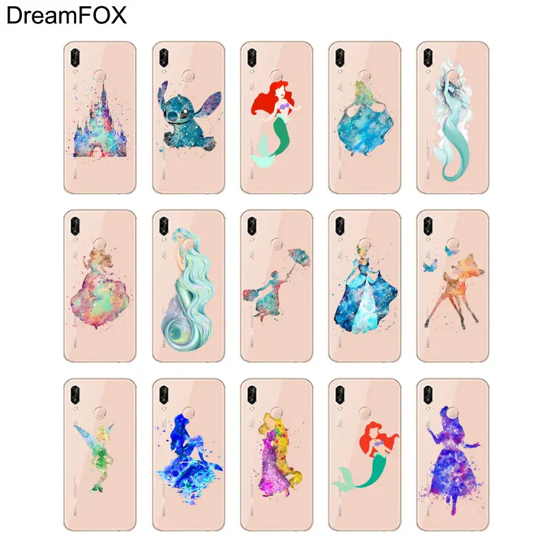 DREAMFOX L066 Mermaid Soft TPU Silicone Case Cover For Huawei Honor 6A 6C 7X 9 10 P20 P30 Lite Pro P Smart 2019 |