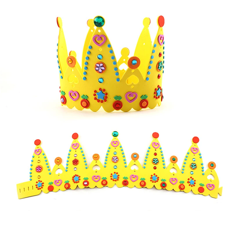 YEXAHQM DIY Crown Toy 3D Puzzles For Children Enviromental-friendly EVA Handmade Craft Gifts Birthday Hat | Игрушки и хобби