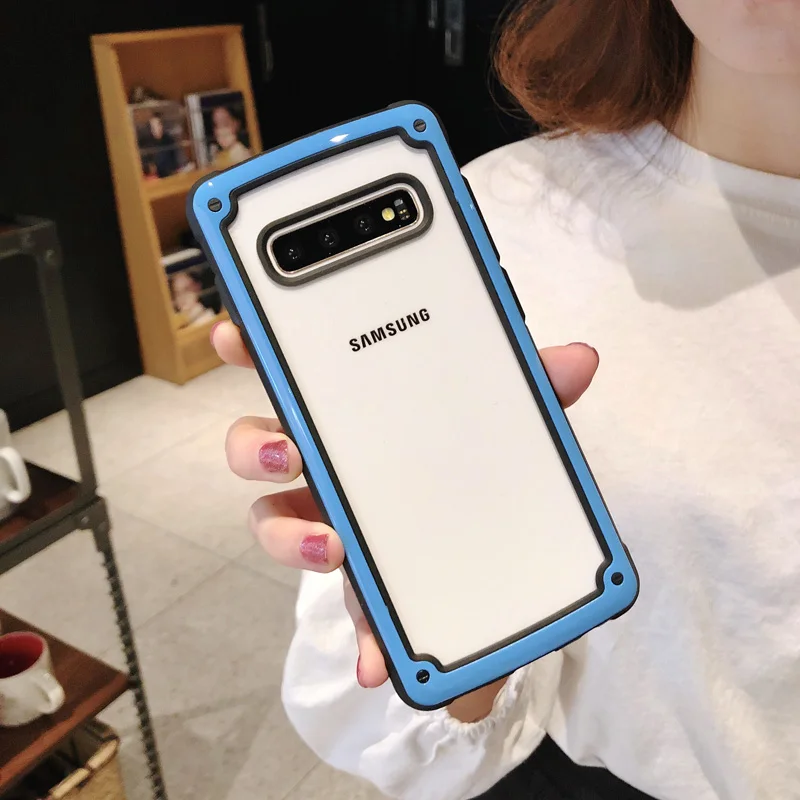 Ударопрочный чехол-бампер из ТПУ и поликарбоната для Samsung Galaxy S8 S9 S10 Plus S10E Note 8 9 10 +