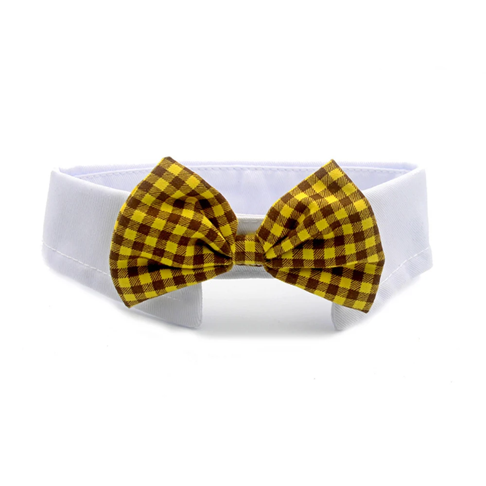 yellow Клетчатый галстук для животных, для собак, кошек, щенков, игрушек, галстук-бабочка, галстук, одежда, черный котенок, галстук для красивых собак, щенков, галстук для домашних животных - Цвет: yellow