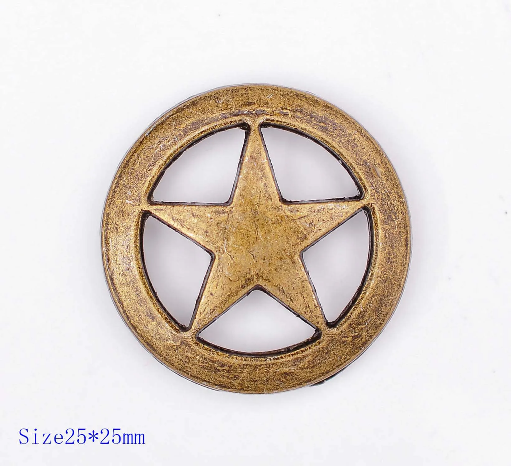 1" Brass Cowboy Texas Star Leathercraft Hatband Belt Handbag Stud Rivet Conchos Button Screwback 20pc