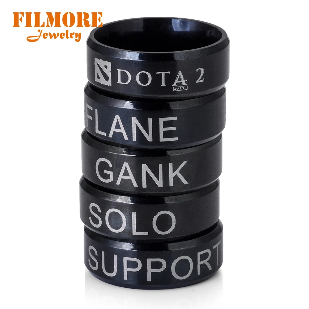 Кольцо Dota 2 Gank Offlane Solo с поддержкой ношения кольцо белой надписью из титановой
