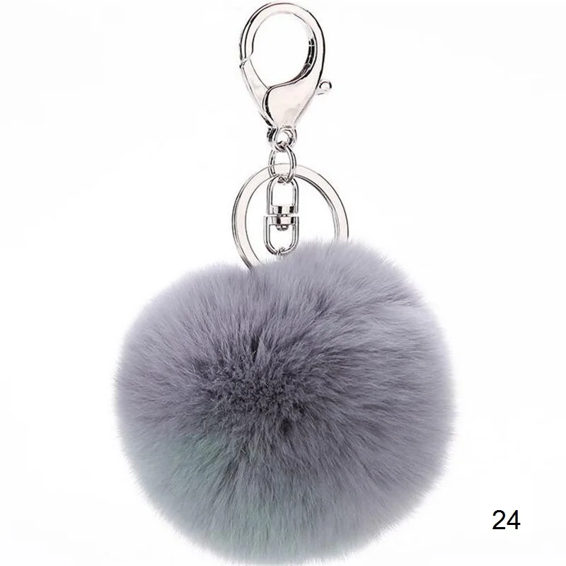 2016 Новая модная роскошная сумка очаровательные серые Меховые помпоны с