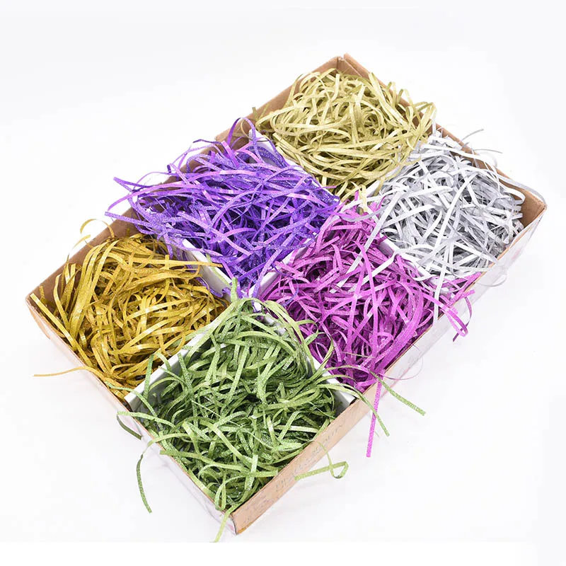 20/50g Красочный рафии нарезанная бумага конфетти наполнитель подарочной коробки