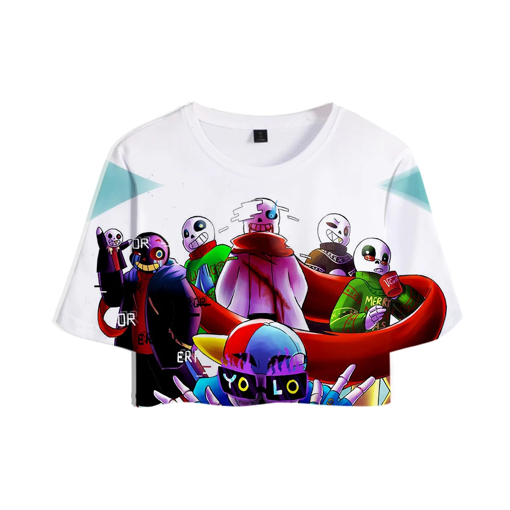 Undertale 3D Printed Fashion Women Crop Tops Casual Summer Short Sleeve T-shirt 2019 Hot Sale Streetwear T shirt | Женская одежда