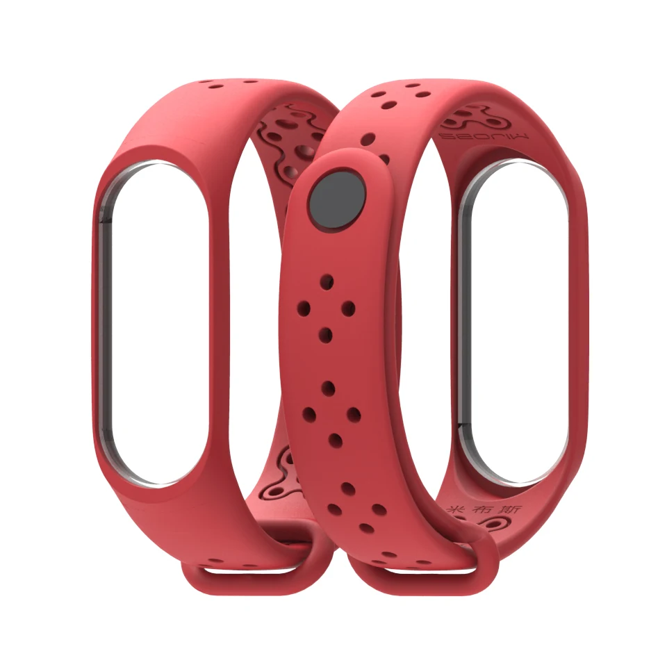 Red Mi jobs mi Band 3 спортивный ремешок для Xiaomi mi Band 4 силиконовый ремешок браслет аксессуары mi band 4 NFC умные часы - Цвет: Red