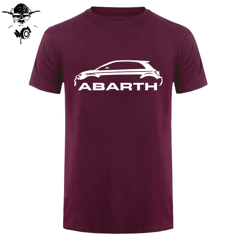 Мужская футболка Fiat 500 Abarth Classic Car s высокого качества с круглым вырезом s забавная футболка новинка футболка - Цвет: maroon gray