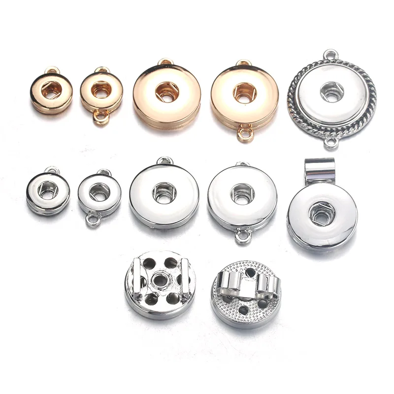 

10pcs/lot Interchangeable DIY Charm Snap Buttons 18mm/12mm Snap Jewelry Finding For Make Snap Button Bracelets Necklace 2318