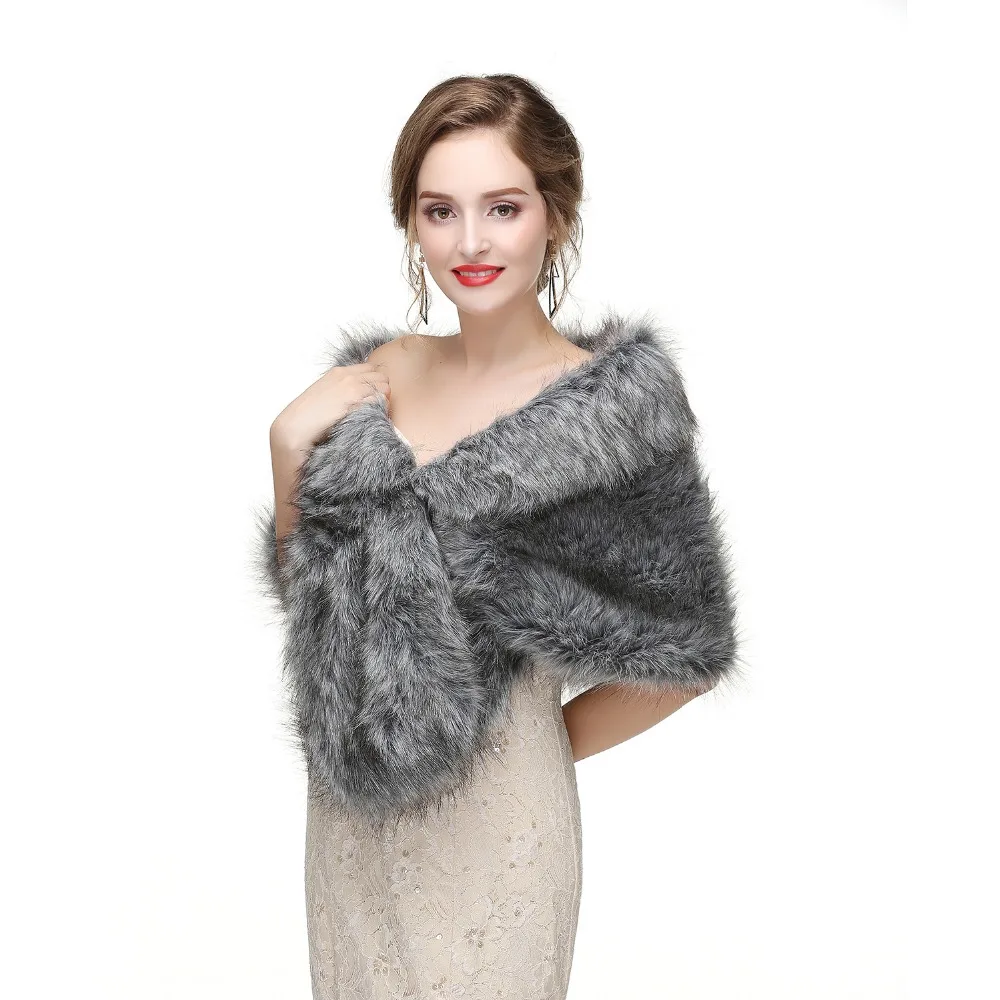 Forevergracedress элегантные мягкие осень-зима искусственного меха невесты Свадебные палантины куртки-болеро Свадебные пальто шали шарфы PJ426