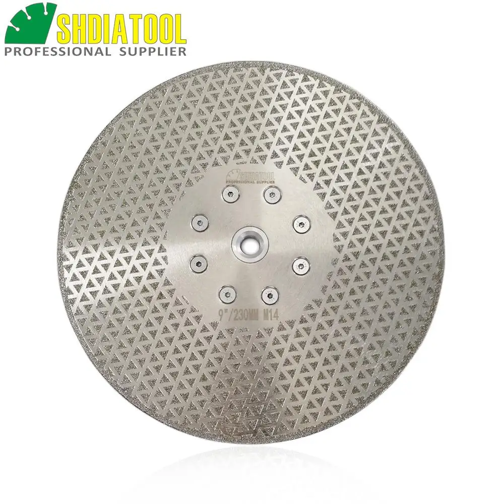 

SHDIATOOL 1pc 230mm/9" Electroplated Diamond Cutting & Grinding Blade Marble Diameter 9" Both Side Coated Sawblade Diamond Disc