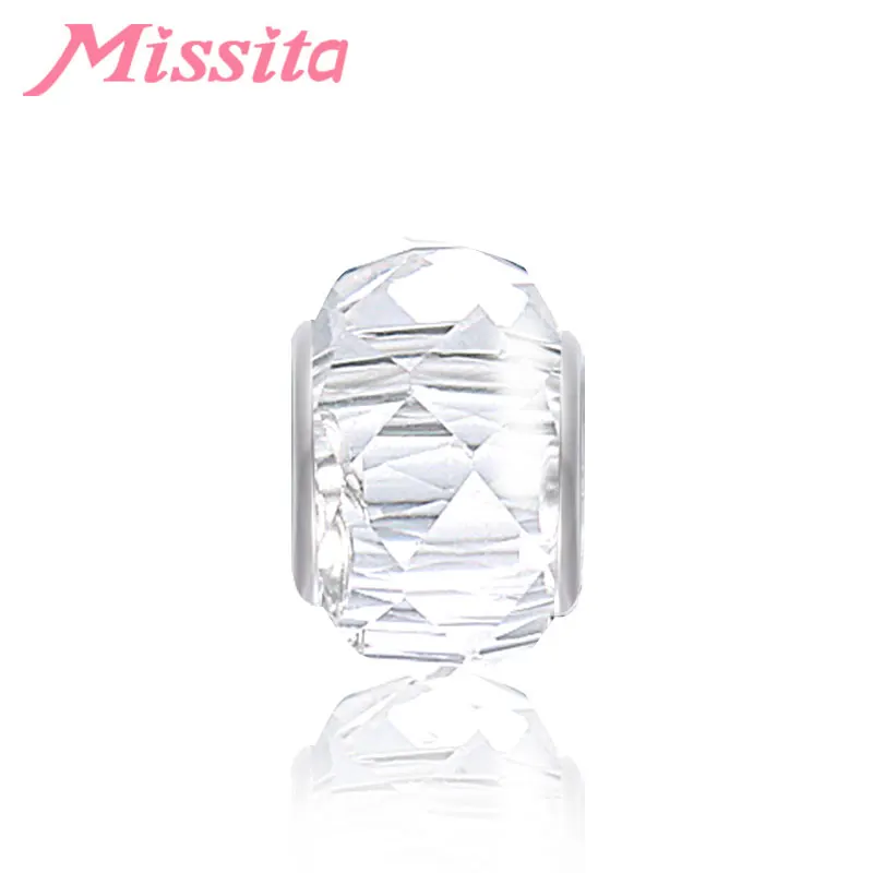MISSITA, женские бусины из муранского стекла, подходят для браслетов Pandora, Подвески для изготовления украшений, DIY, модные ювелирные изделия, аксессуары - Цвет: Прозрачный