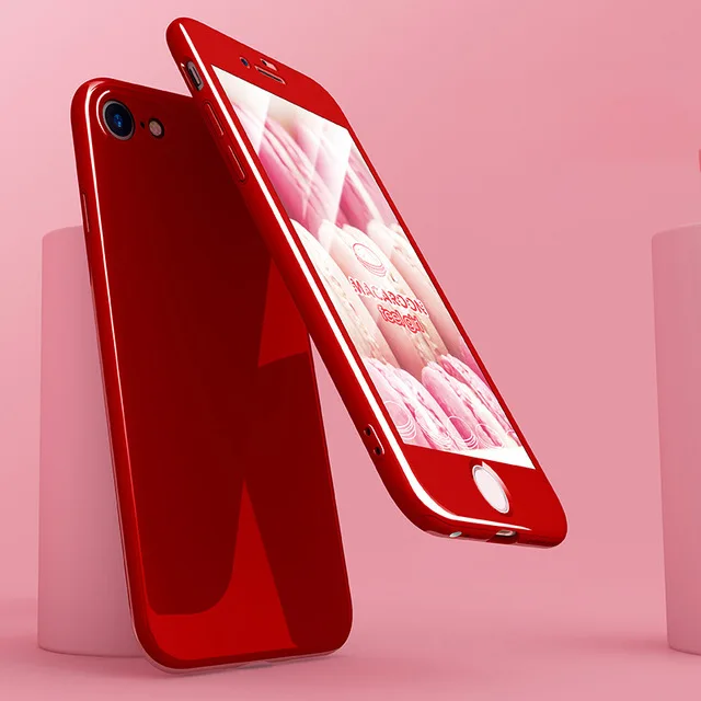 Твердый чехол Macaron Jelly color для iPhone X, xs, 8, 6, 6 S, 7 Plus, 360, Передняя Задняя панель, полная защита корпуса+ пленка из закаленного стекла