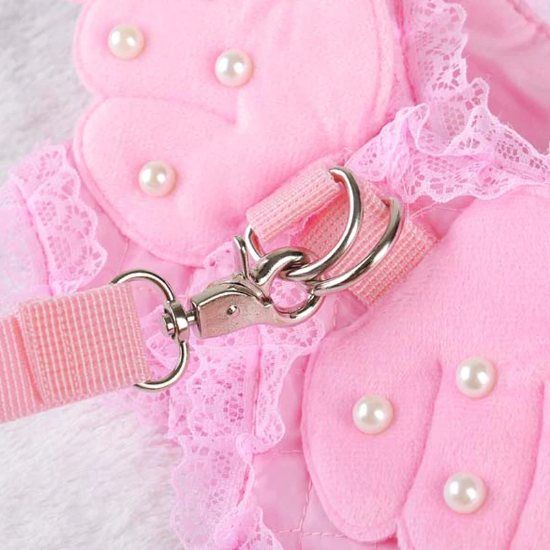 Princess Lace Edge Dog Vest Harness Padded Cotton Soft Collar for Dogs Puppy Cute Wings Pet Outdoor Training Leads 10E | Дом и сад