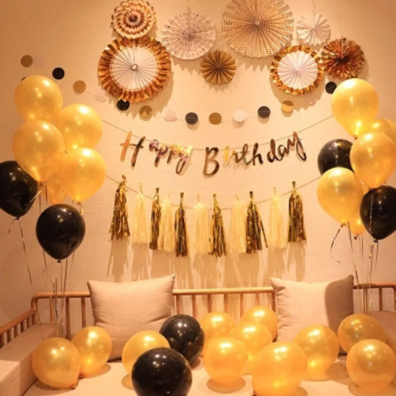 30pcs/lot 10 Inch Pearl Gold Silver Black Latex Balloons Birthday Wedding Party Decor Air Helium Globos Kids Gifts Supplies