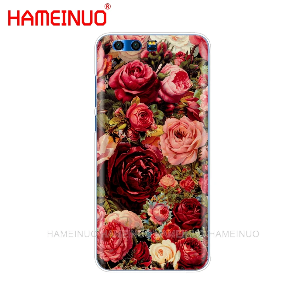 HAMEINUO чехол для телефона с красной бабочкой и белыми розами Huawei Honor 10 V10 4A 5A 6A 7A 6C 6X 7X