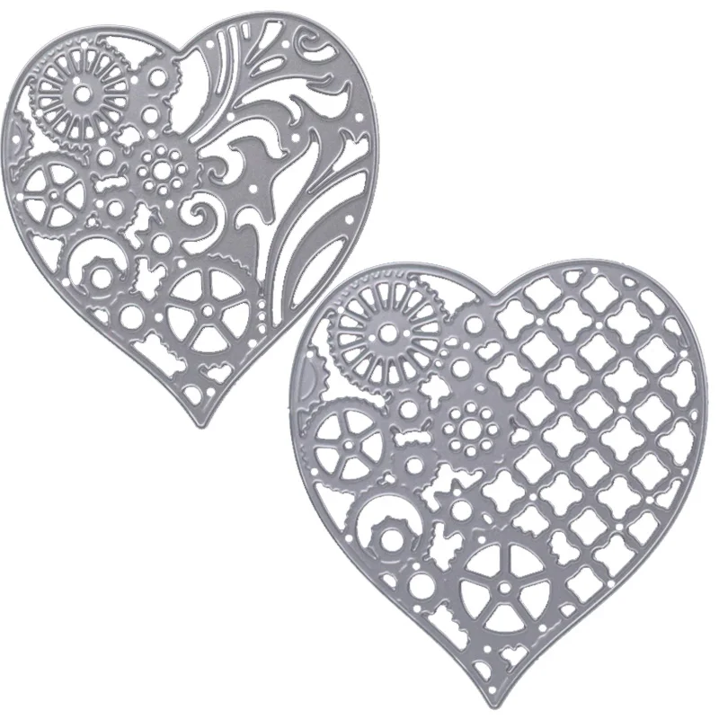 Штампы в форме сердца 2 шт. стимпанк вырубные штампы свадебные металлические