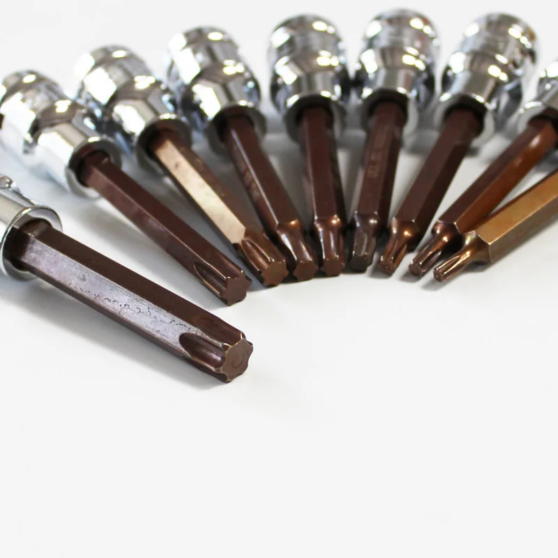 Набор из 9 шт. 100 мм долпонительные удлиненные достигать torx звезда T20 T25 T27 T30 T35 T40 T45 T50 T55 гнездо бит