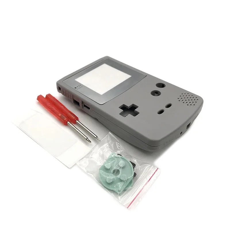 Silver lens gray cas Для GBC серый корпус чехол Замена для Gameboy цвет GBC игровая консоль полный корпус - Цвет: Silver lens gray cas