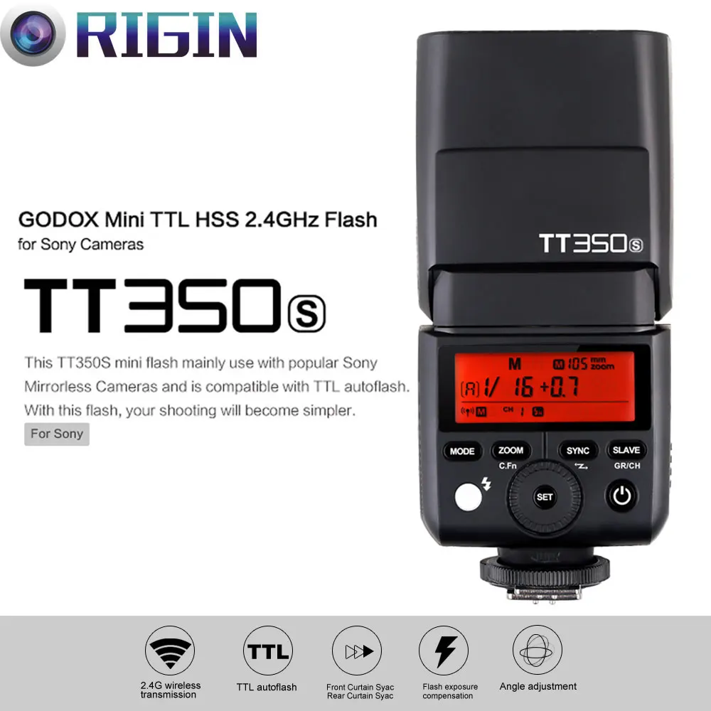 Godox Mini Thinklite TTL TT350S вспышка высокоскоростная 1/8000s GN36 для цифровой камеры | Отзывы и видеообзор