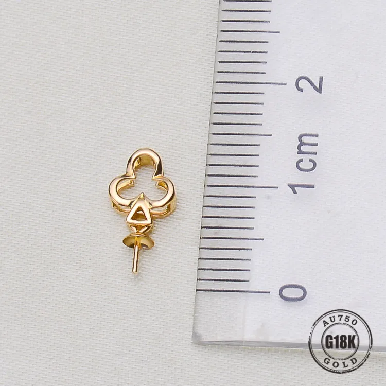

Luxury genuine G18K Gold Accessories Fashion Pearl Pendant Settings Findings Pendant Mountings Women Accessories Female Jewwelry