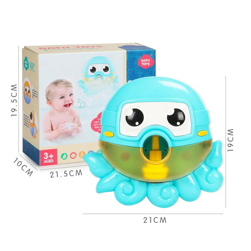 octopus Прямая поставка, новинка, 5 пузырьков, игрушка для ванной, для детей, с присоской, пузырьковый чайник, музыка, ванная комната, Душ, ванна, мыло, Пузырьковая машина, водяная игрушка - Цвет: octopus