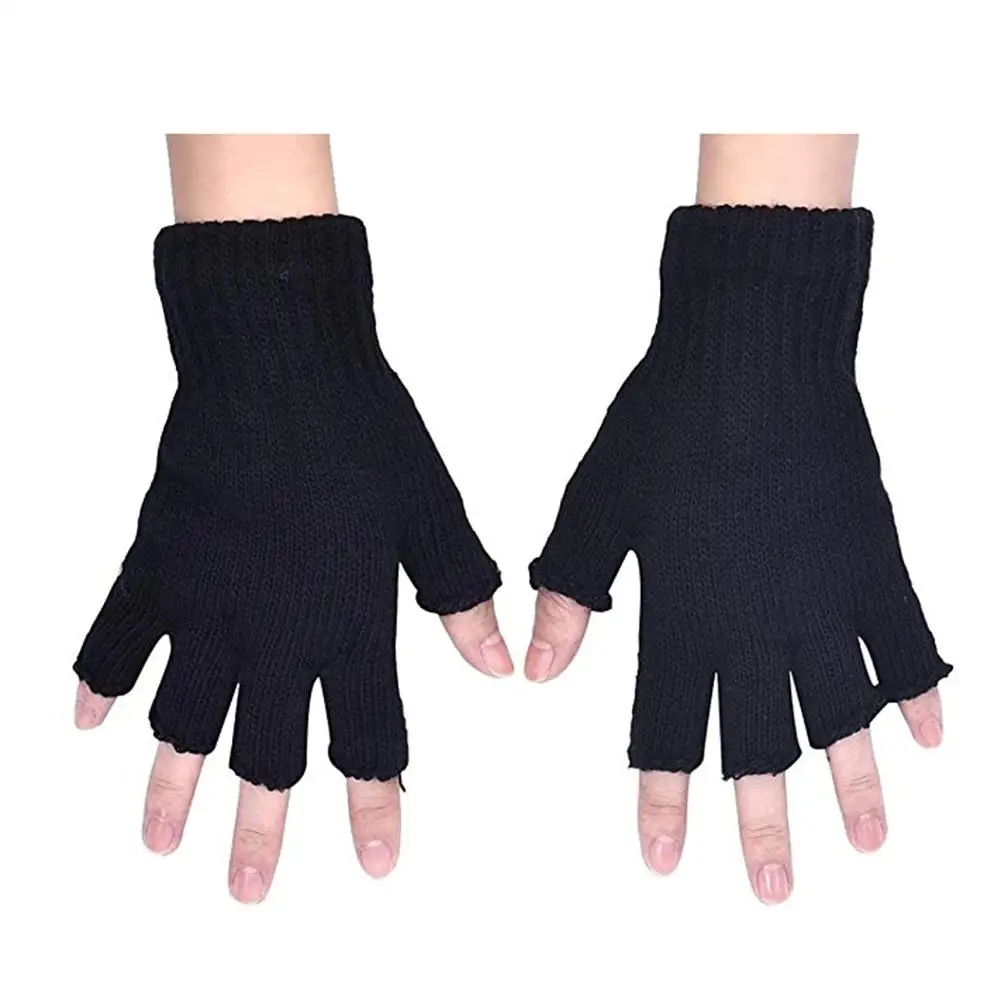 

Men Women Fingerless Half Finger Warm Stretch Winter Gloves Christmas Present hot