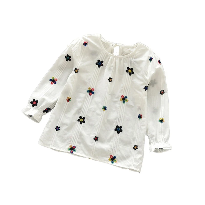 Детская футболка повседневная хлопковая Футболка с цветочным принтом для