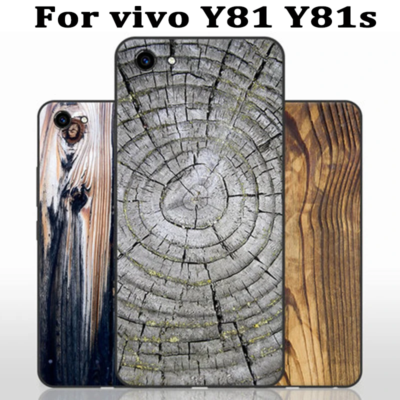 Чехол с текстурой древесины для vivo Y81 мягкий чехол Y81s задняя крышка Y 81 телефона s |