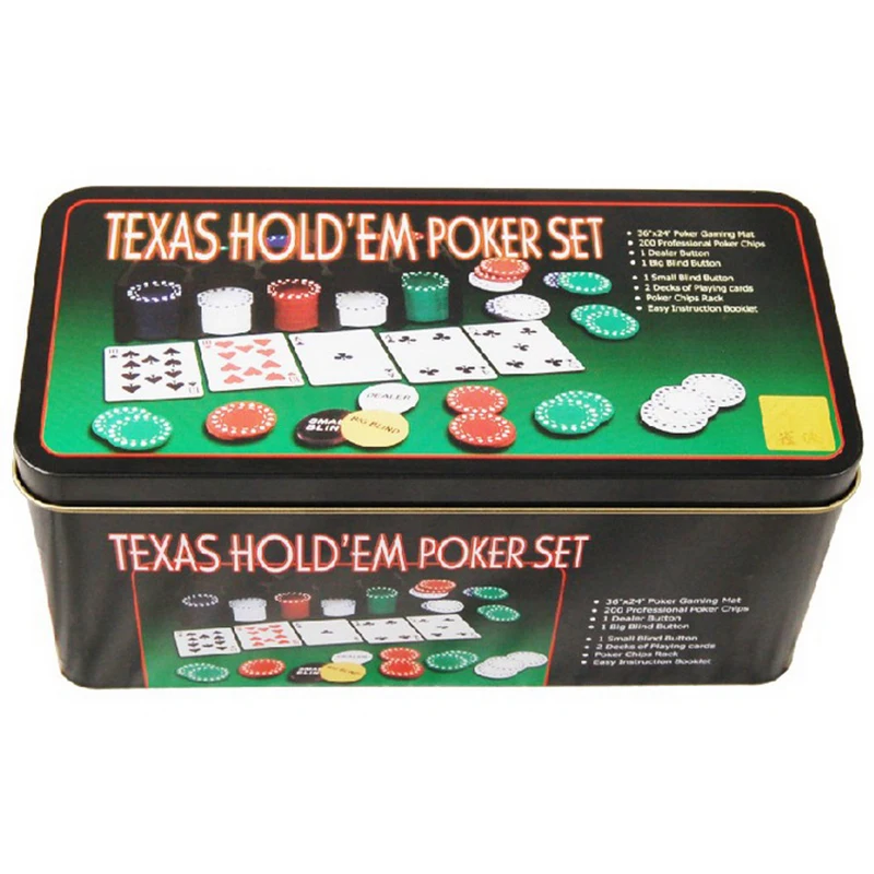 Супер Сделка 200 Техасский покерный набор для торга покерных фишек черного Джека