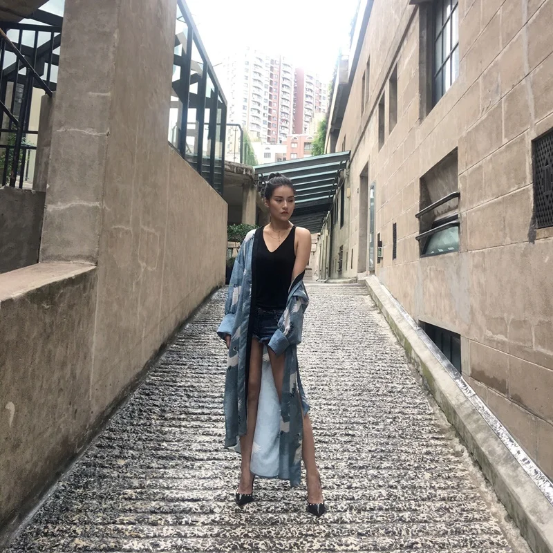 Женская длинная рубашка kimonos 2018 японское кимоно harajuku кардиган блузка Японская