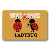 entrance floor mat non slip welcome ladybug door mat outdoor indoor rubber mat non woven fabric top 15 7x23 6 inch