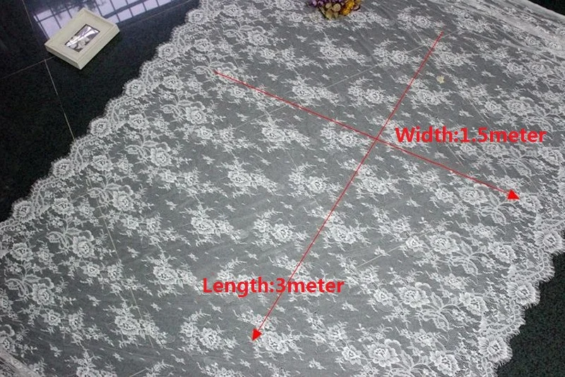 

White Black African Lace Fabric 2018 high quality Lace Width 150CM Handmade DIY Clothing Accessories Materials 3M/Lot