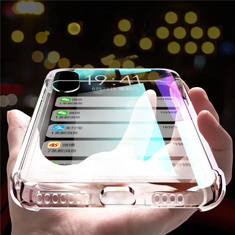 Для iPhone XR X XS MAX кристально чистая технология амортизации Бампер Мягкий ТПУ чехол