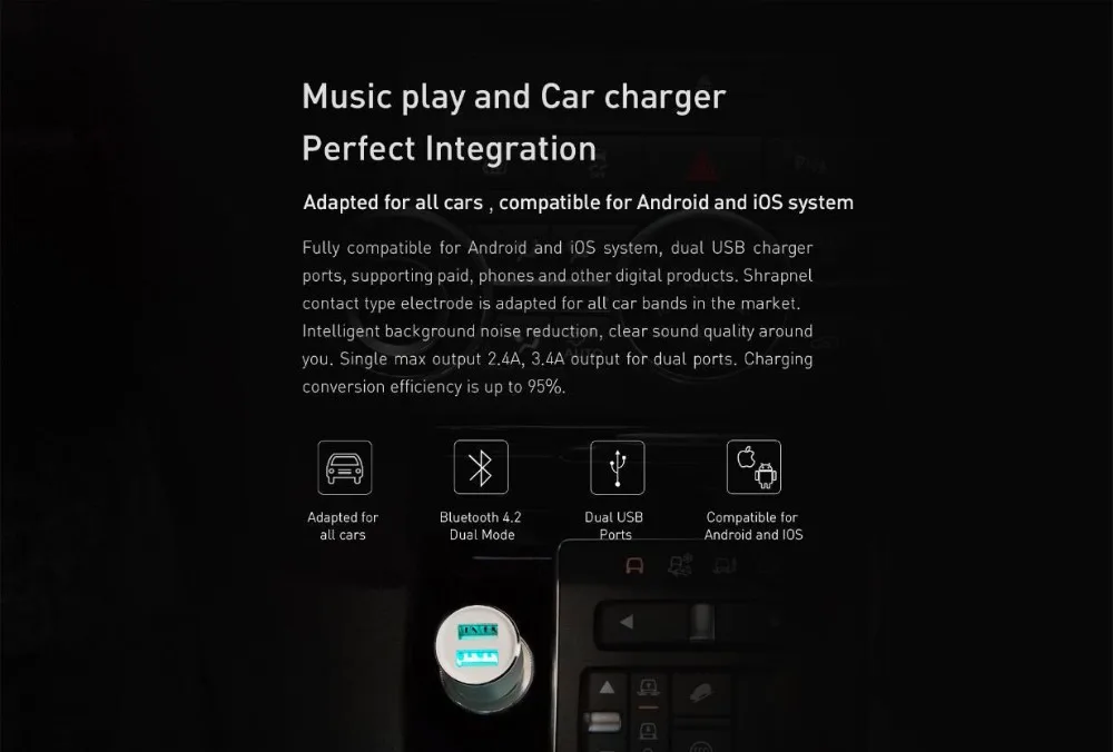Xiaomi Roidmi 3S MOJIETU bluetooth автомобильное зарядное устройство 5 В/3.4A музыкальный плеер умное приложение FM+ магнитный автомобильный держатель Roidmi для смартфона