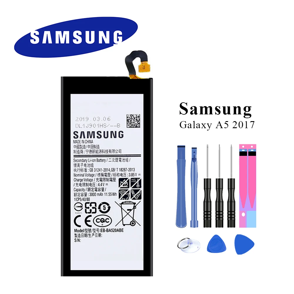 

New Original Battery EB-BA520ABE For Samsung Galaxy A5 2017 SM-A520 A520F 3000mAh with 8pcs Opening Tools