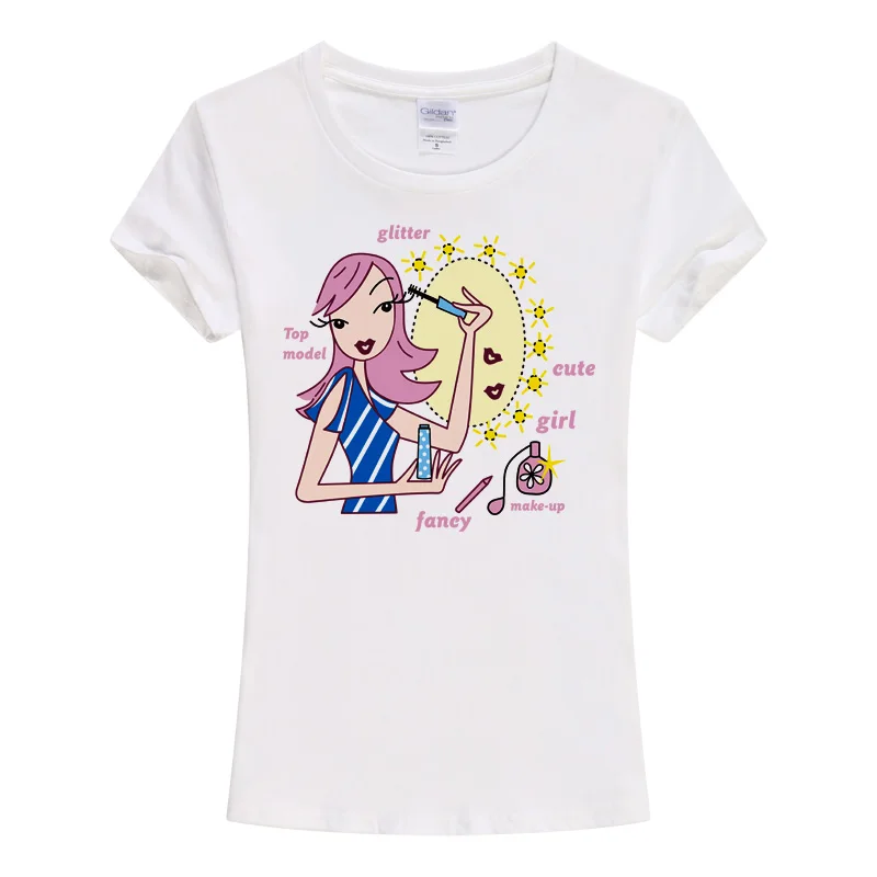 Футболка женская мода 2016 блеск девушка Печатных Hipster майка Трикотажные