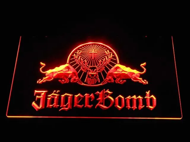 Светодиодный неоновый знак a233 Jagermeister Jager Bomb Bull Wine|Таблички и знаки| |
