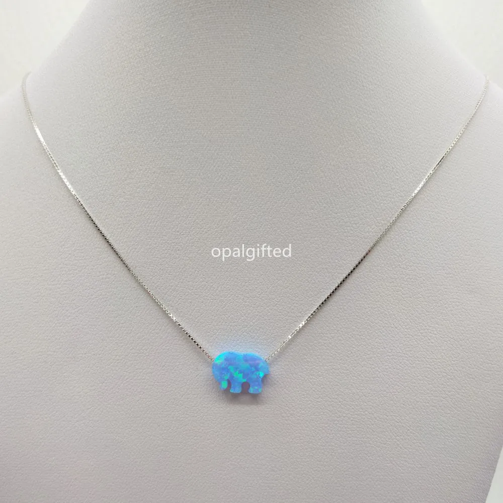 1 шт./лот 8 6X12 мм светло-голубой опал Слон с 925 пробы Серебряный синтетический