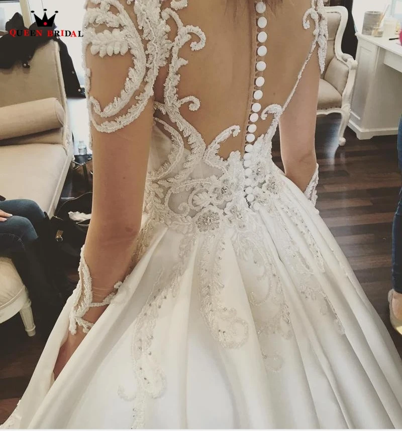Hot Sale 2020 A line Long Sleeves Luxury Wedding Dress Vestidos De Novia Custom Made Marriage Women Bridal Gown HC30 | Свадьбы и