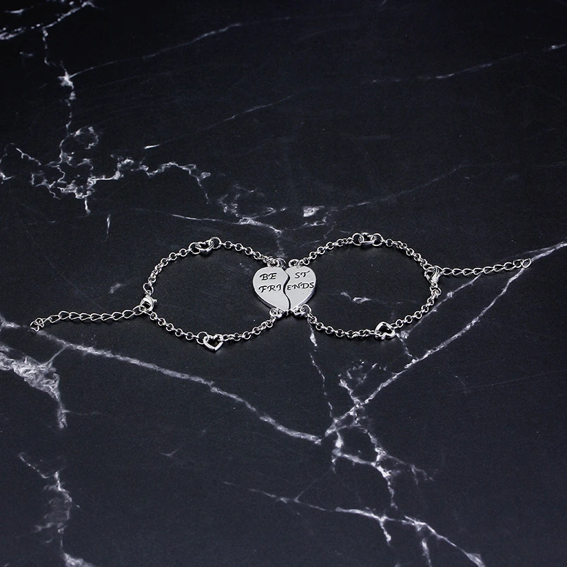 Лучшие друзья наполовину вдохновляющие браслеты в форме сердца набор из 2
