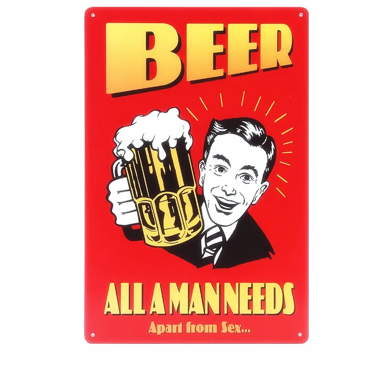 

Metal Tin Sign Painting BEER Vintage Luckys Bar Decor Home Party Wall Plaque ART Painting Bar Pub Club Decoration Plates 20*30cm