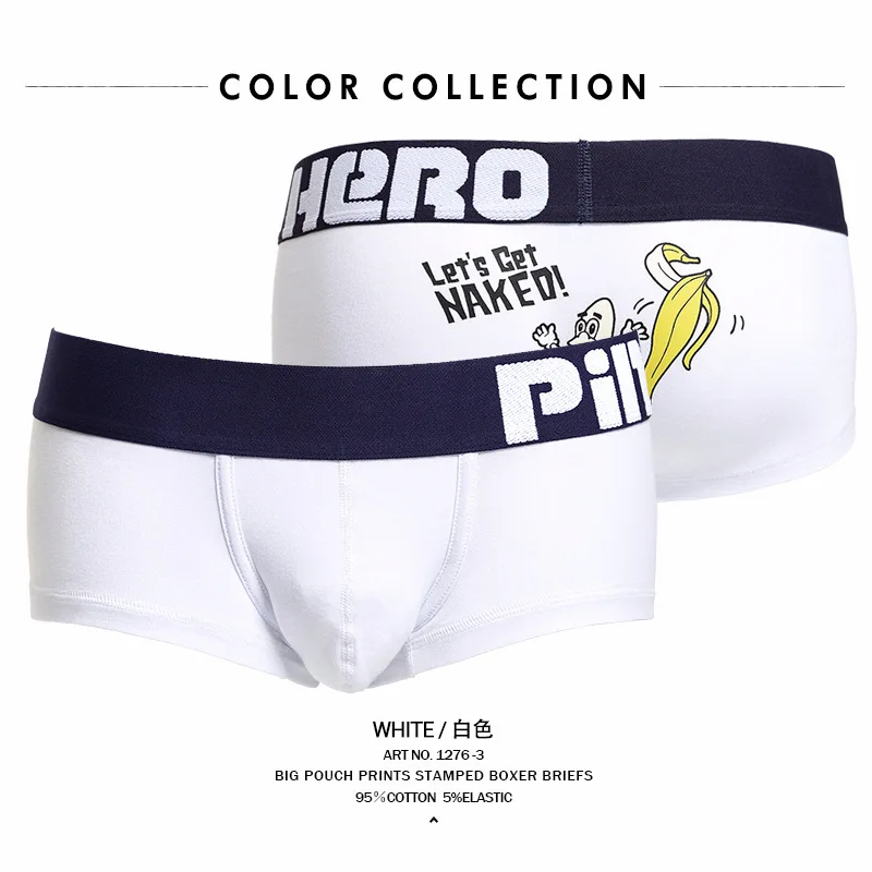 Pink Heroes 2 шт./лот, боксеры для мужчин, хлопковые, с принтом, черные, белые, серые, мужские боксеры, нижнее белье, сексуальные, удобные, мужские шорты, трусы - Цвет: white