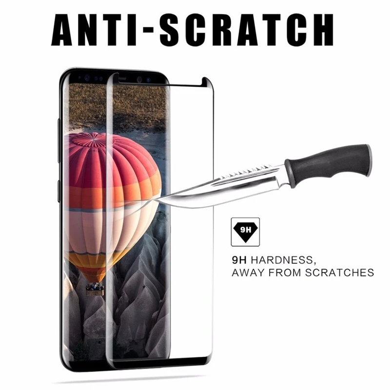 Чехол дружественный 3D изогнутое закаленное стекло для Samsung Galaxy S9 Защитная пленка