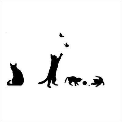 Креативные Мультяшные настенные наклейки Play Cat для детской комнаты украшения