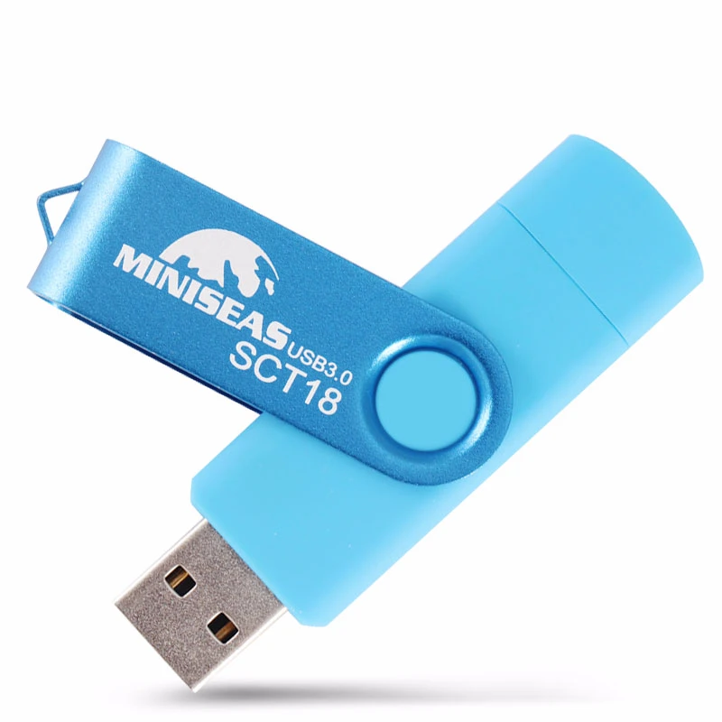 Miniseas Usb 3,0 USB флеш-накопитель OTG для телефона на Android, высокоскоростная память, Usb флешка, 64 ГБ, 32 ГБ, 16 ГБ, металлическая флешка