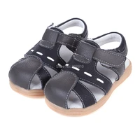hot baby boy sandals soft leather brown black closed toe genuine leather shoes new in stock summer durable