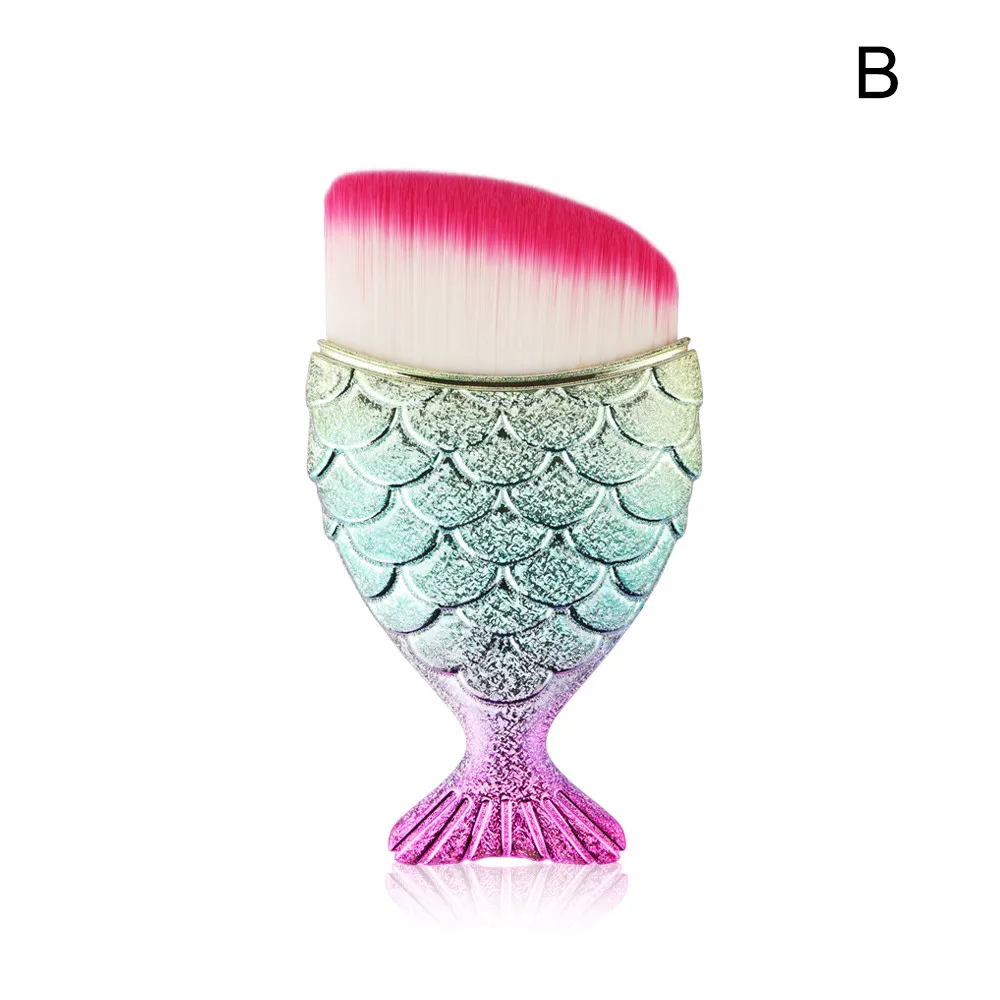 Горячая 1 шт. Косметическая в виде рыбной чешуи щетка рыбий хвост Нижняя кисть для